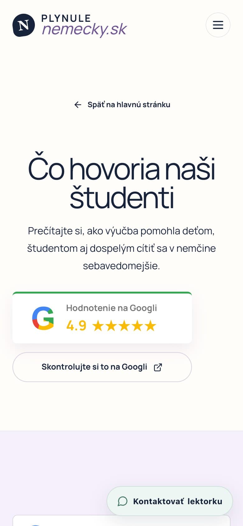 Recenzie študentov na mobile