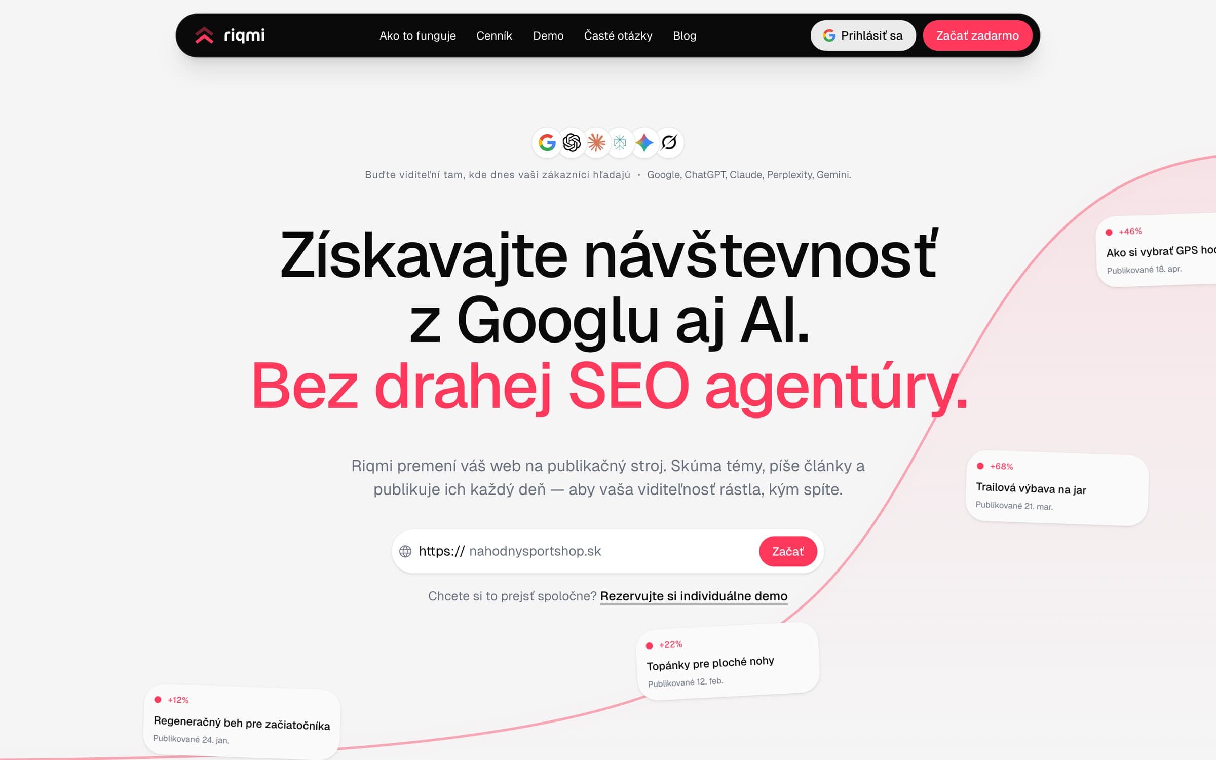 Úvodná stránka riqmi.com