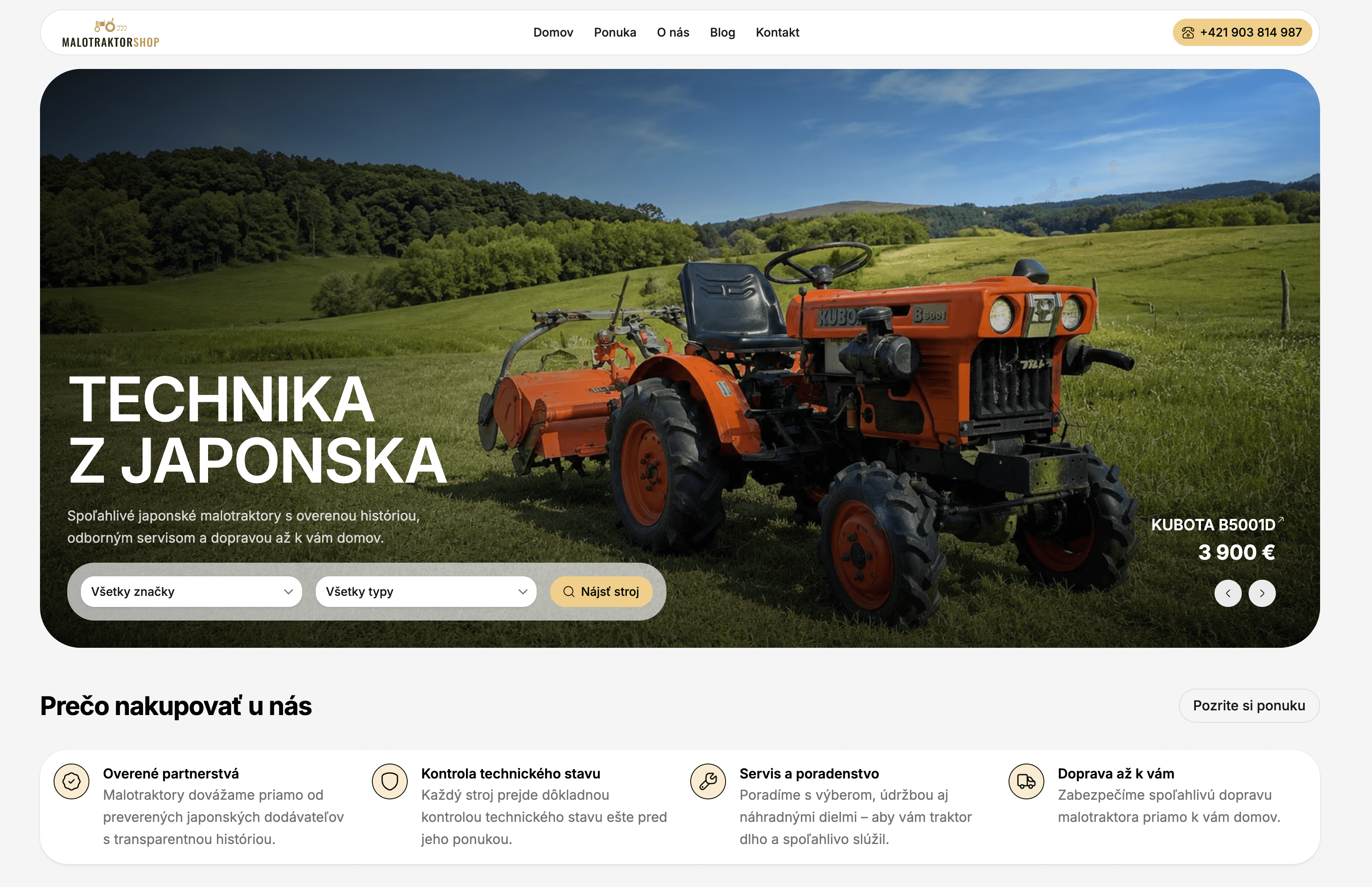 Úvodná stránka MalotraktorShopu