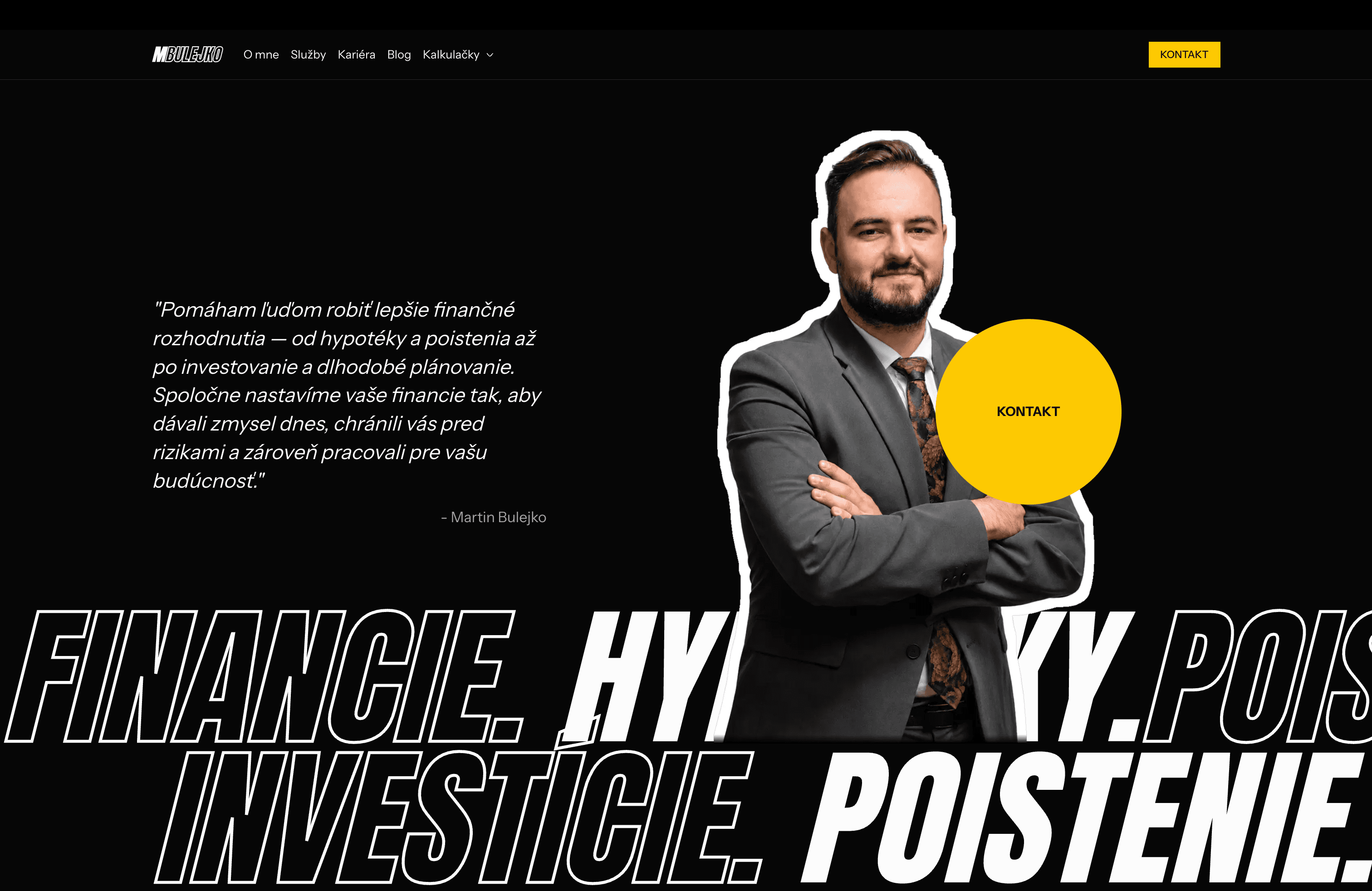 Úvodná stránka webu Martina Bulejka