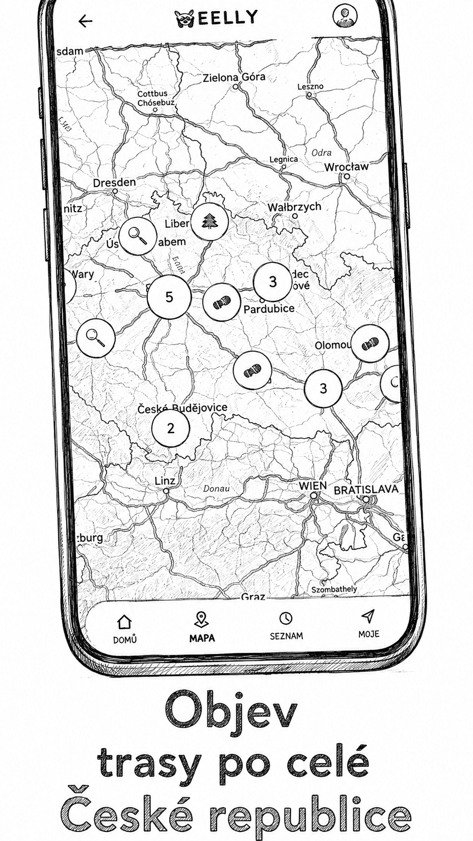 Mapa hlásení v aplikácii Weelet