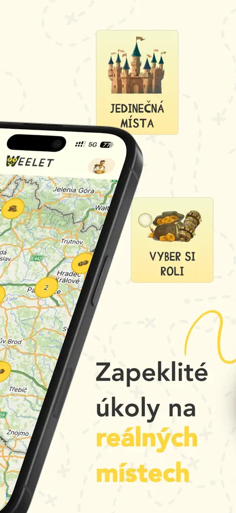 Úlohy na reálnych miestach v aplikácii Weelet